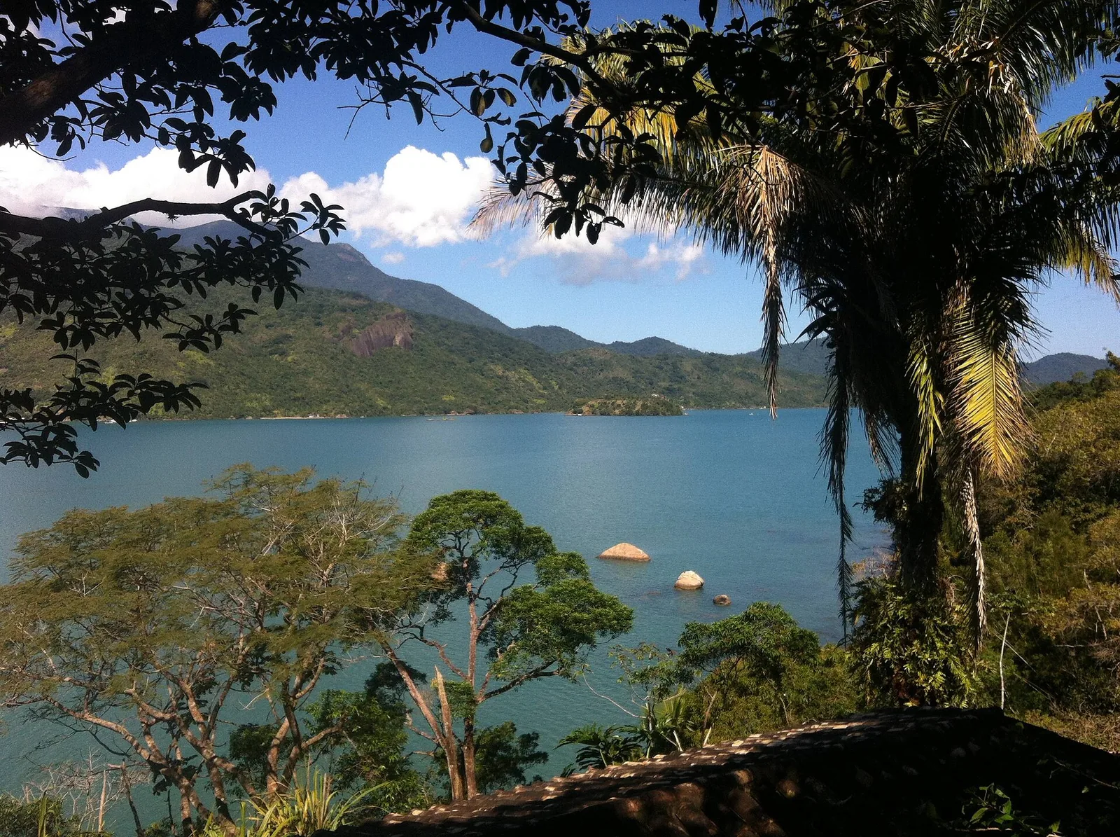Where the Serra da Bocaina meets the sea: the forested ridges fold straight down into the Saco do Mamanguá.