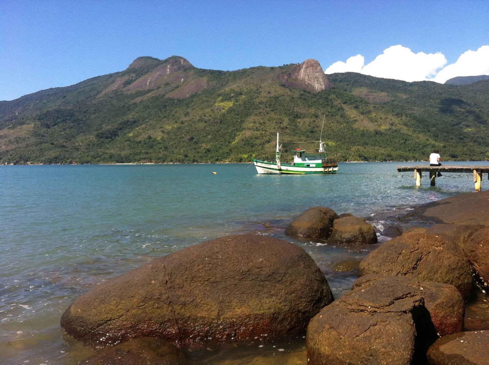 The long, sheltered arm of the Saco do Mamanguá, where the water stays glassy while the open sea churns outside.