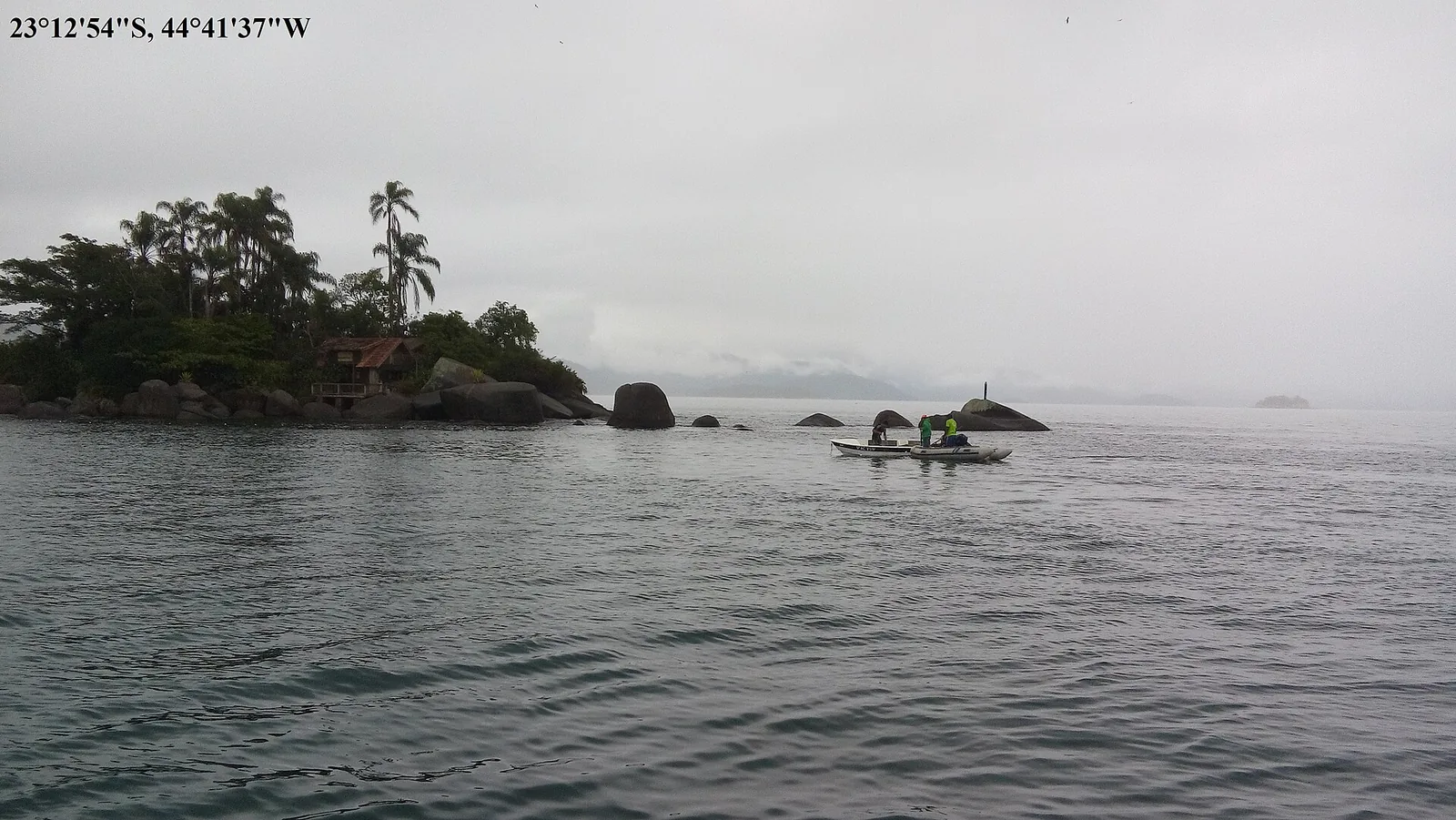 The three-way view over the bay towards Angra dos Reis and Ilha Grande, the reason a hillside base pays for itself.