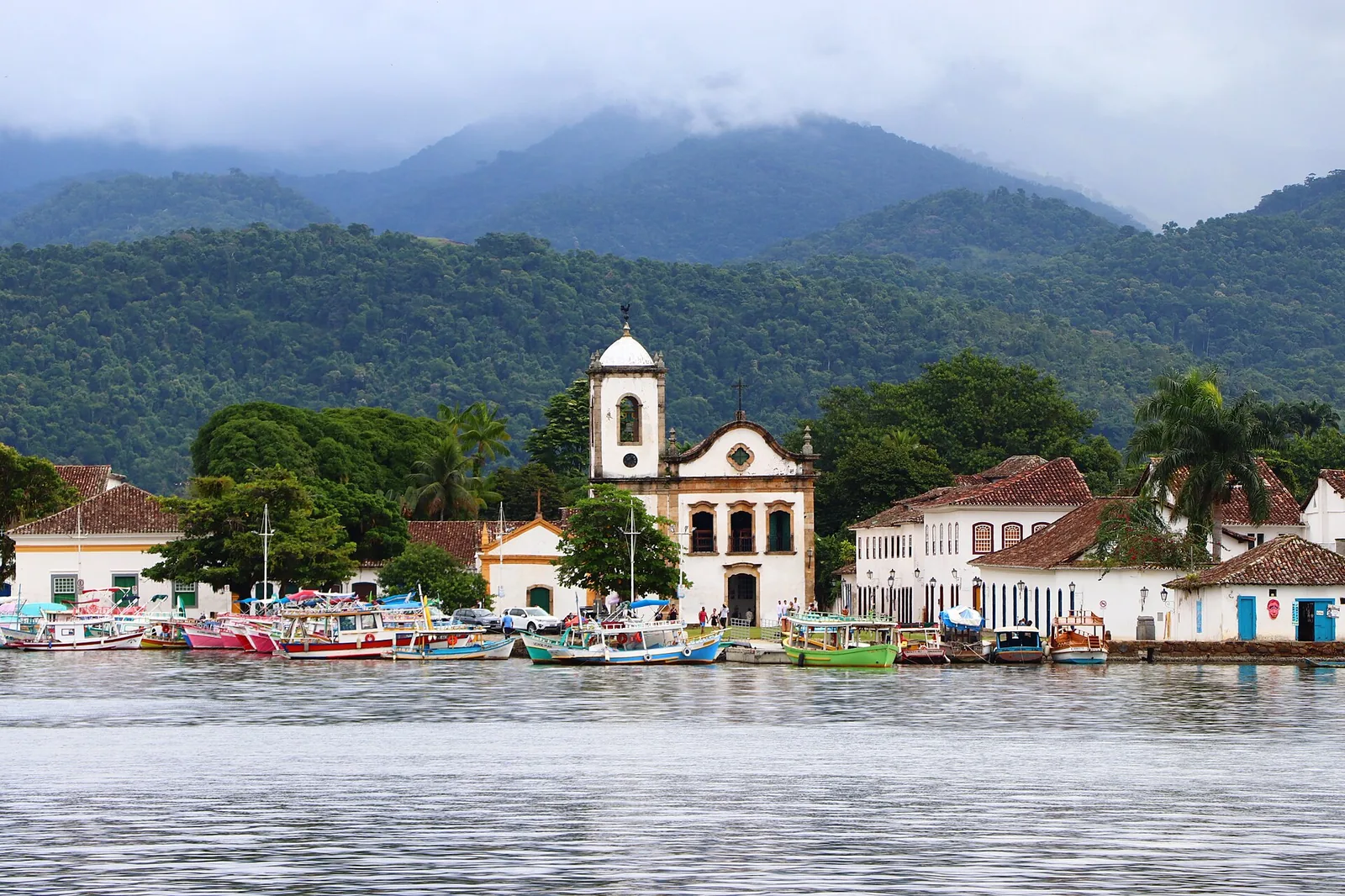The Church of Santa Rita from the water — the most photographed building in town, and best at high tide.