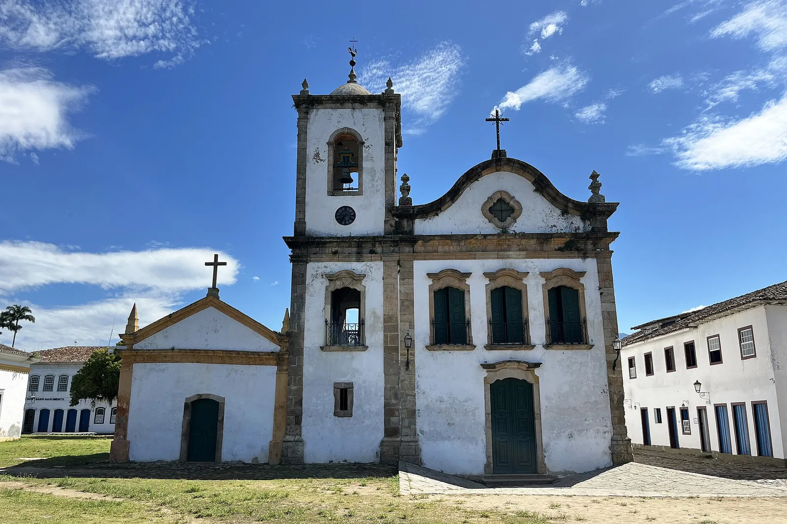 The Church of Santa Rita at dusk, the hour the centre shifts from sightseeing to supper and music.