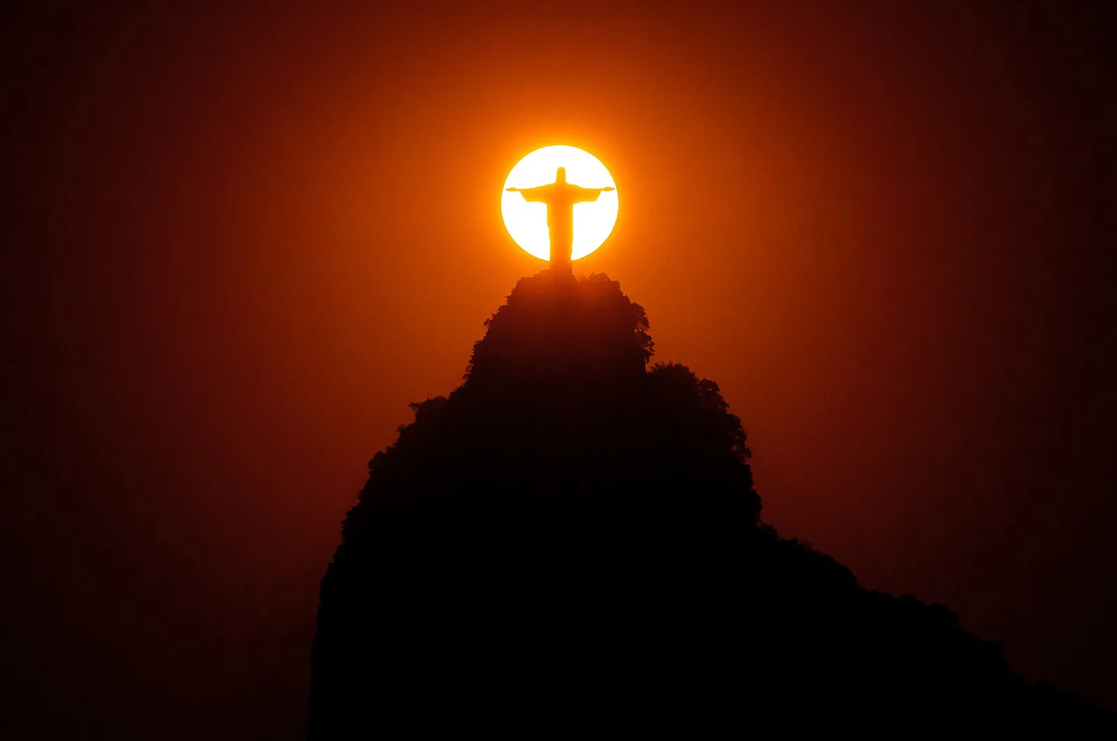 Late light on the Redeemer. Sunset is the other great hour on the hill, if you can take the company.