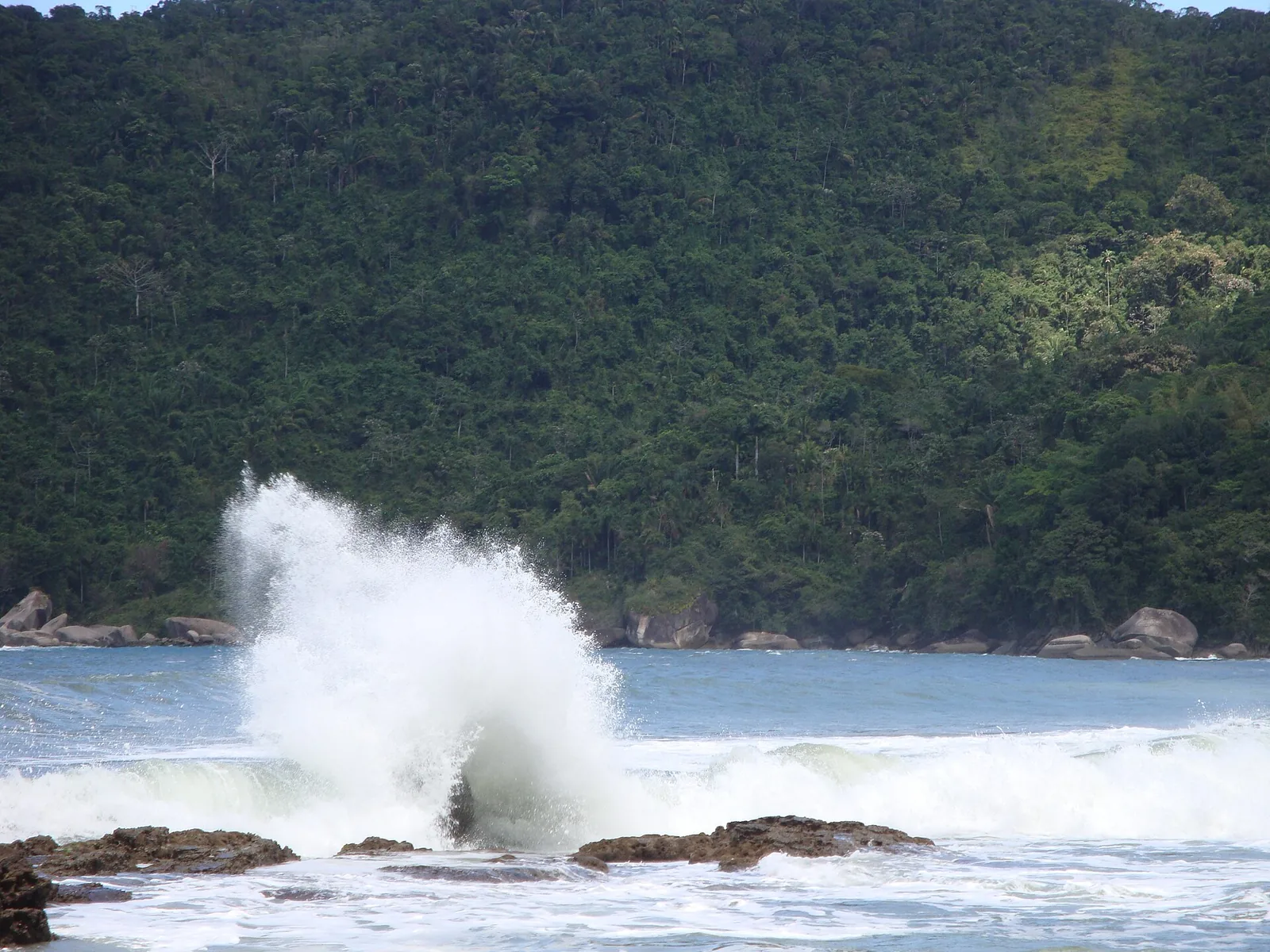 Open surf at Trindade; the protected pool nearby is where the calm, clear snorkelling is found.
