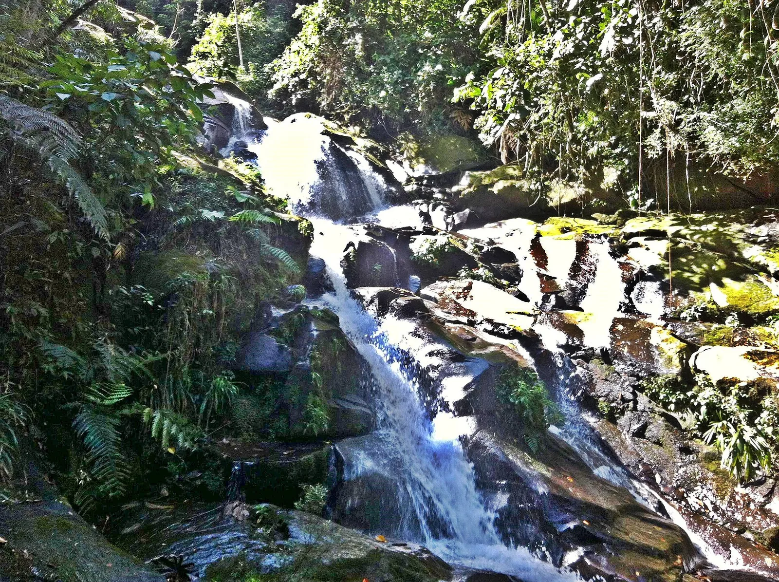 A waterfall on the Rio Taquari, one of many along the mountain road that climbs from Paraty to Cunha.